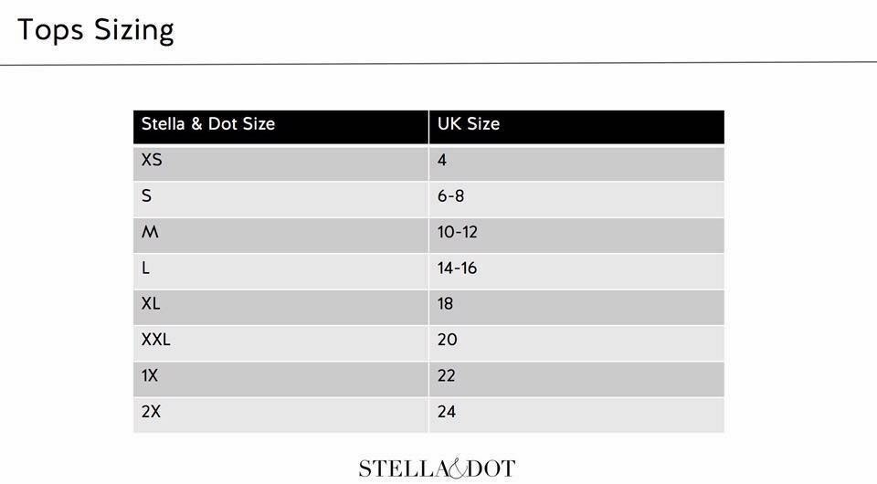 Stella And Dot Clothing Size Chart